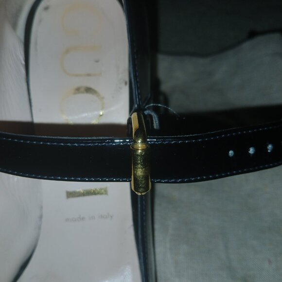 Gucci Women's High Block Heel Mary Jane Pumps size 38.1/2 - Picture 5 of 11